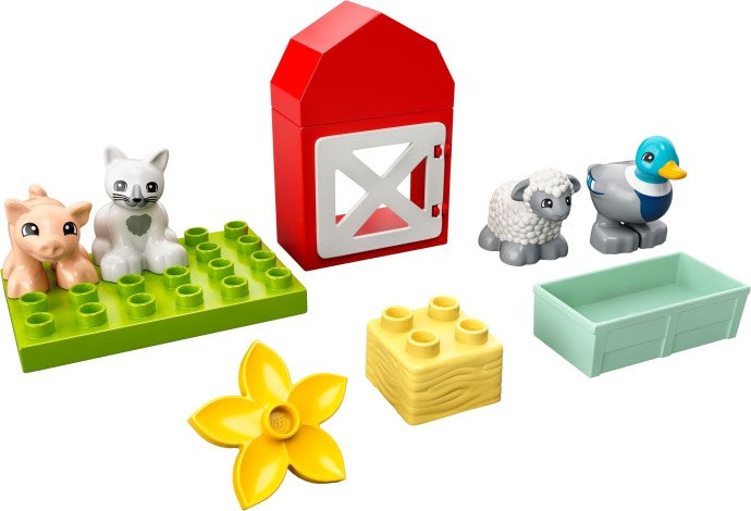 LEGO Duplo: 10949 DUPLO Town Farm Animal Care Toy Toddlers, Girls And Boys 2 Plus Years Old With Duck, Pig, Sheep & Cat Figures, Early Development Toys (10949) - New Sealed - rear view