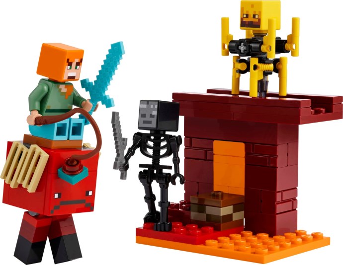 LEGO Minecraft: Minecraft The Nether Lava Battle - Interactive Toy with an Alex Figure, plus Mobs incl. a Skeleton, Blaze and a Strider - Gaming Gift for 6+ Year Old Boys & Girls - 21266 (21266) - New Sealed - box front