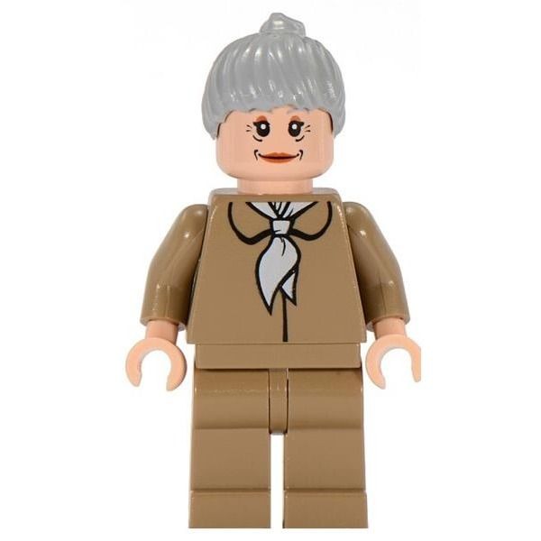 LEGO Aunt May, Dark Tan Blouse, Dark Tan Legs, Light Bluish Gray Ponytail Hair (spd024) - Complete - built set