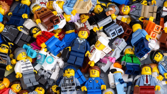 Pile of colourful LEGO minifigures from Hadley Bricks collection