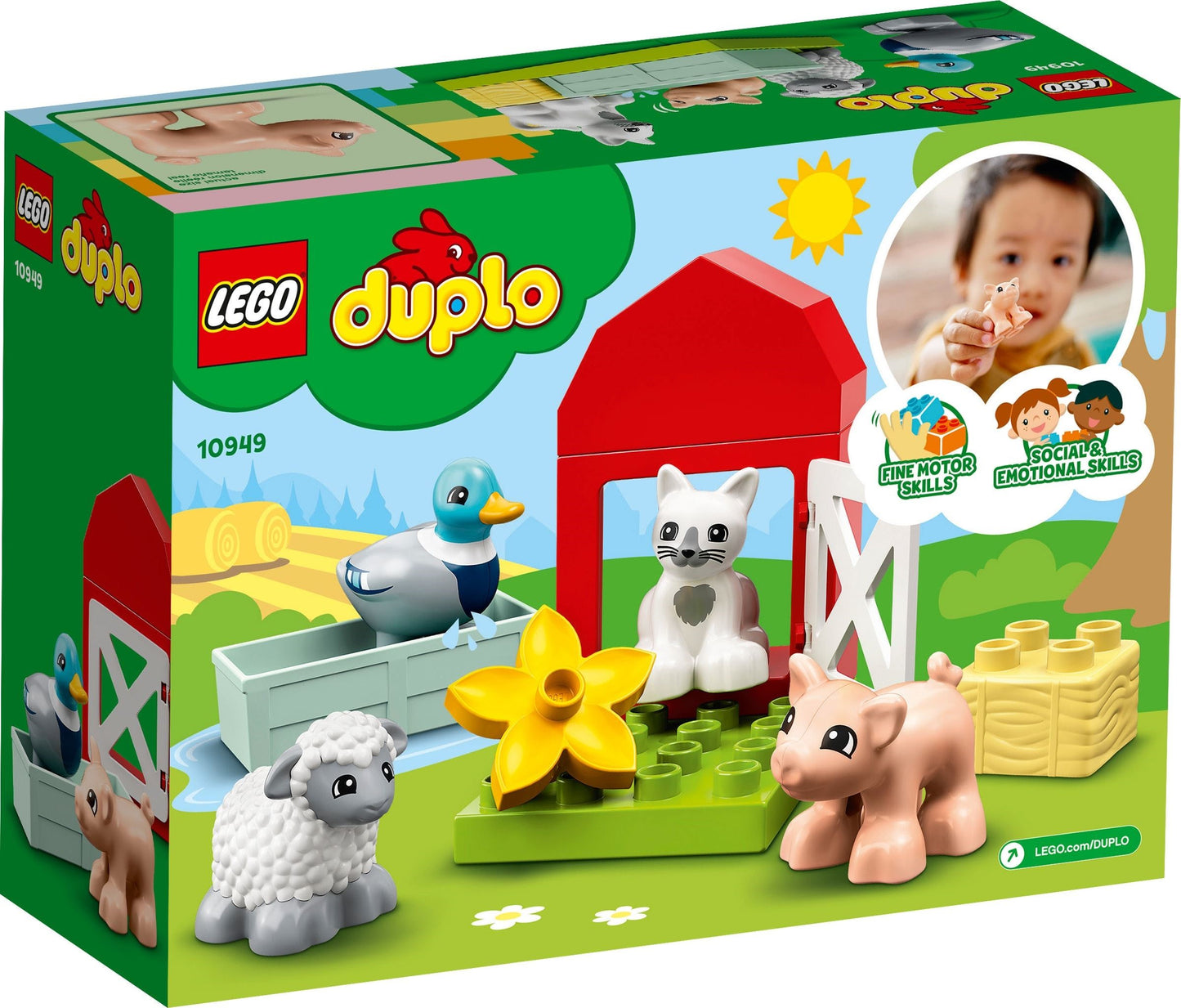 LEGO Duplo: 10949 DUPLO Town Farm Animal Care Toy Toddlers, Girls And Boys 2 Plus Years Old With Duck, Pig, Sheep & Cat Figures, Early Development Toys (10949) - New Sealed - built set
