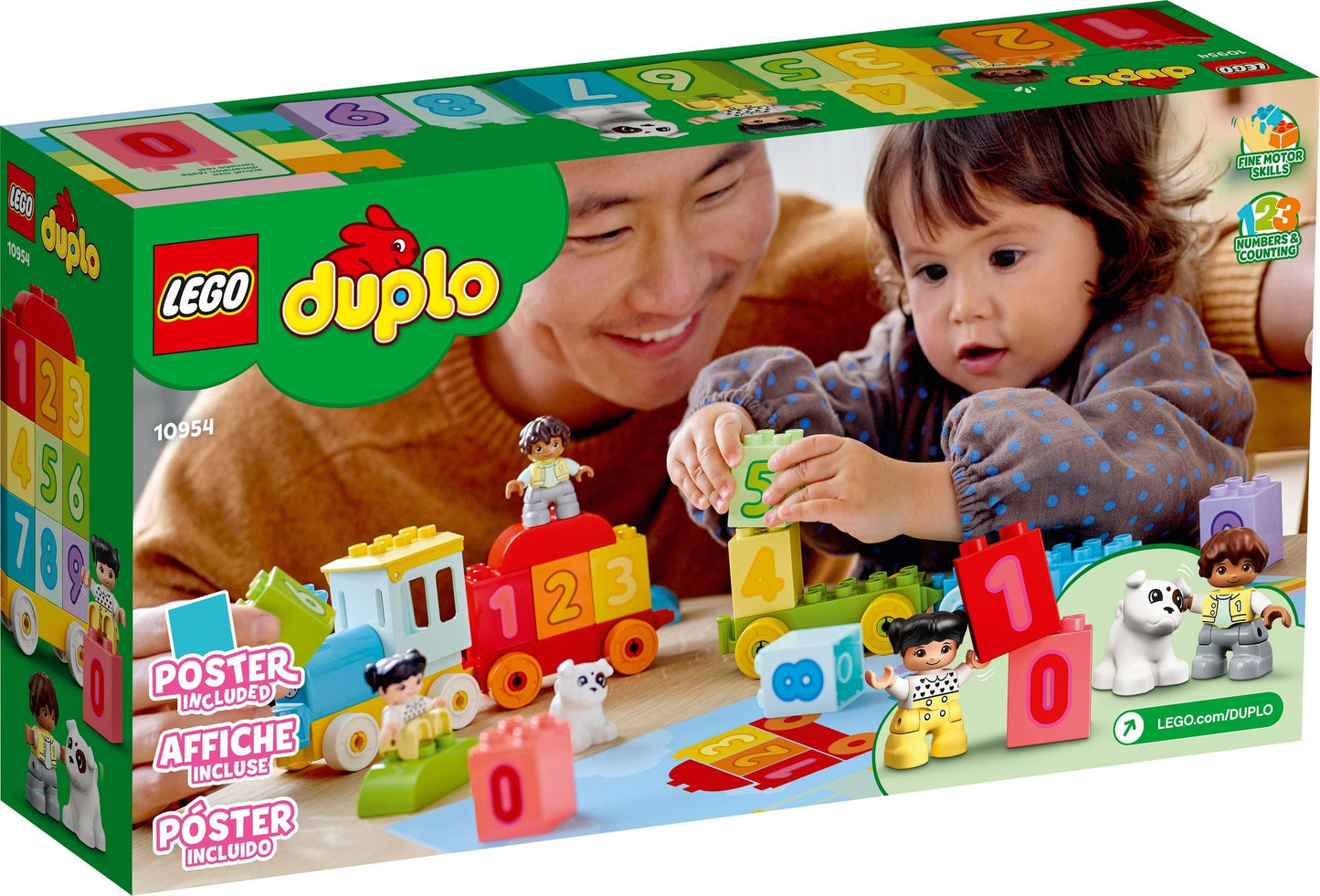 LEGO Duplo: DUPLO Number Train - Learn To Count - Educational Learning Toy for Toddlers - incl. Colourful Number Bricks and 2 Figures - Gift for 1+ Year Old Boys & Girls - 10954 (10954) - New Sealed - close-up