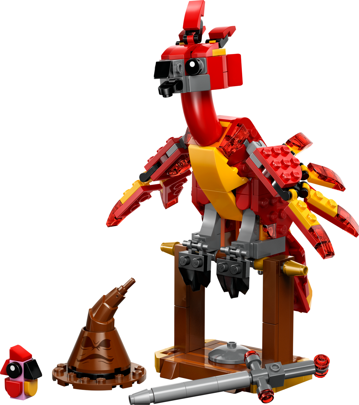 LEGO Harry Potter: Harry Potter Fawkes: Dumbledore’s Phoenix Toy – Play & Display Bird Figure – Incl. Sorting Hat & Sword of Gryffindor – Birthday Gift for 8+ Year Old Girls & Boys - 76448 (76448) - New Sealed - box front