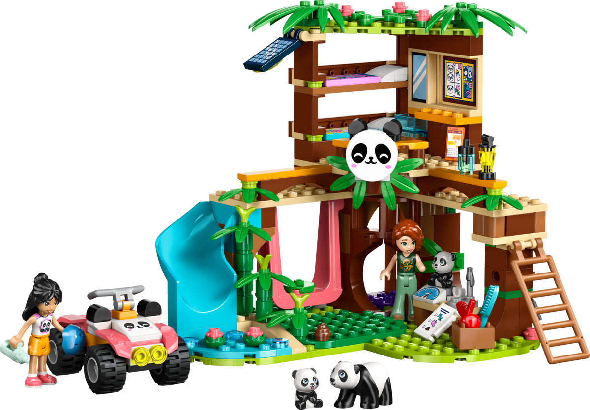 LEGO Friends: Friends Panda Sanctuary Animal Care Toy with a Tree House, Quad Bike, 2 Mini Dolls and 3 Panda Figures - Creative Building Set for 7+ Year Old Girls - 42648 (42648) - New Sealed - box front