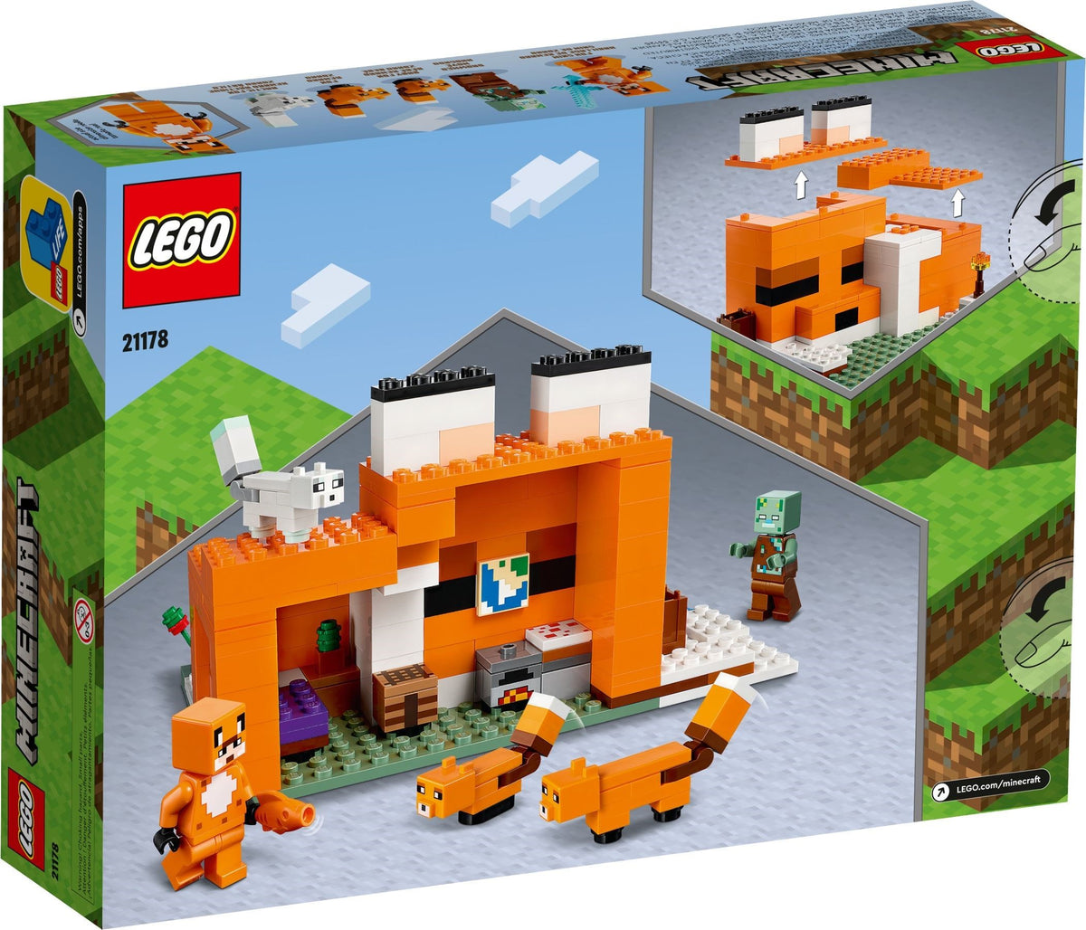 LEGO Minecraft: The Fox Lodge (21178) - New Sealed - set details