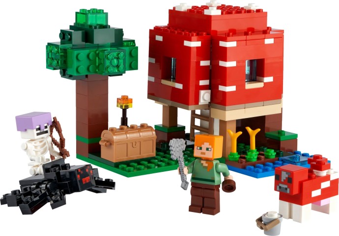 LEGO Minecraft: The Mushroom House (21179) - New Sealed - play features