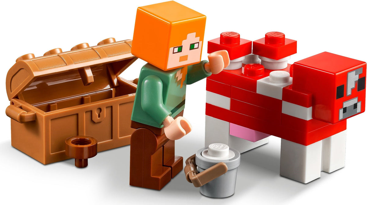 LEGO Minecraft: The Mushroom House (21179) - New Sealed - minifigures