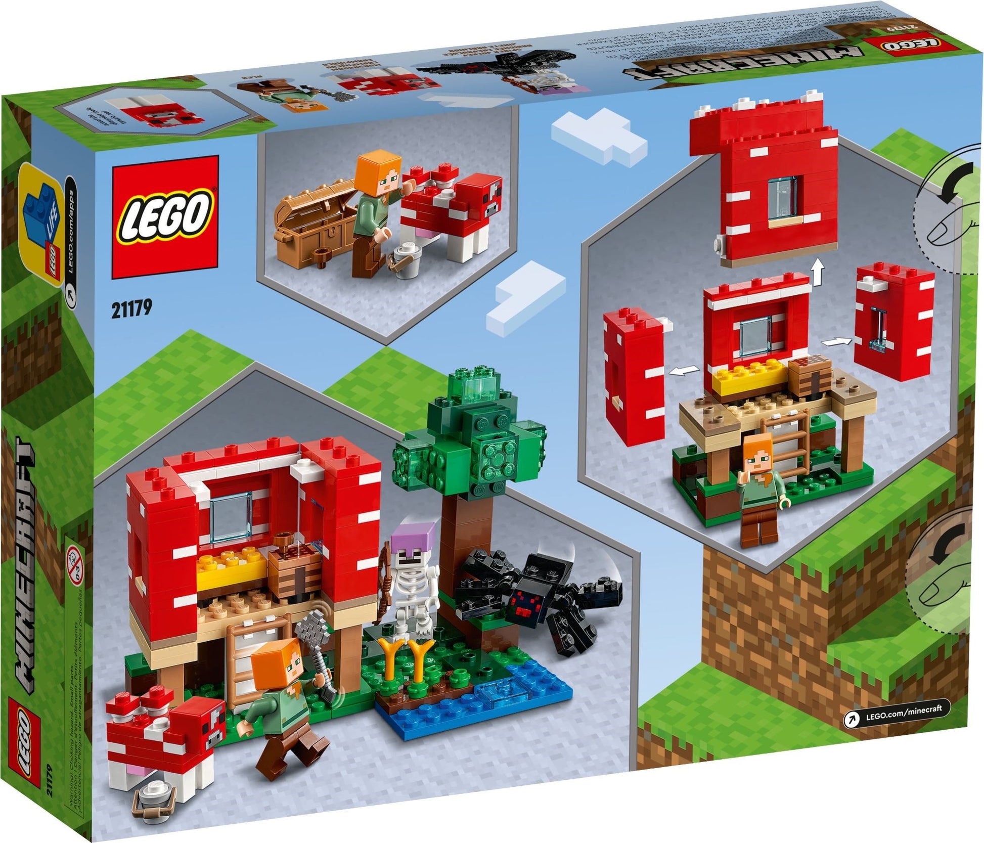 LEGO Minecraft: The Mushroom House (21179) - New Sealed - alternate view