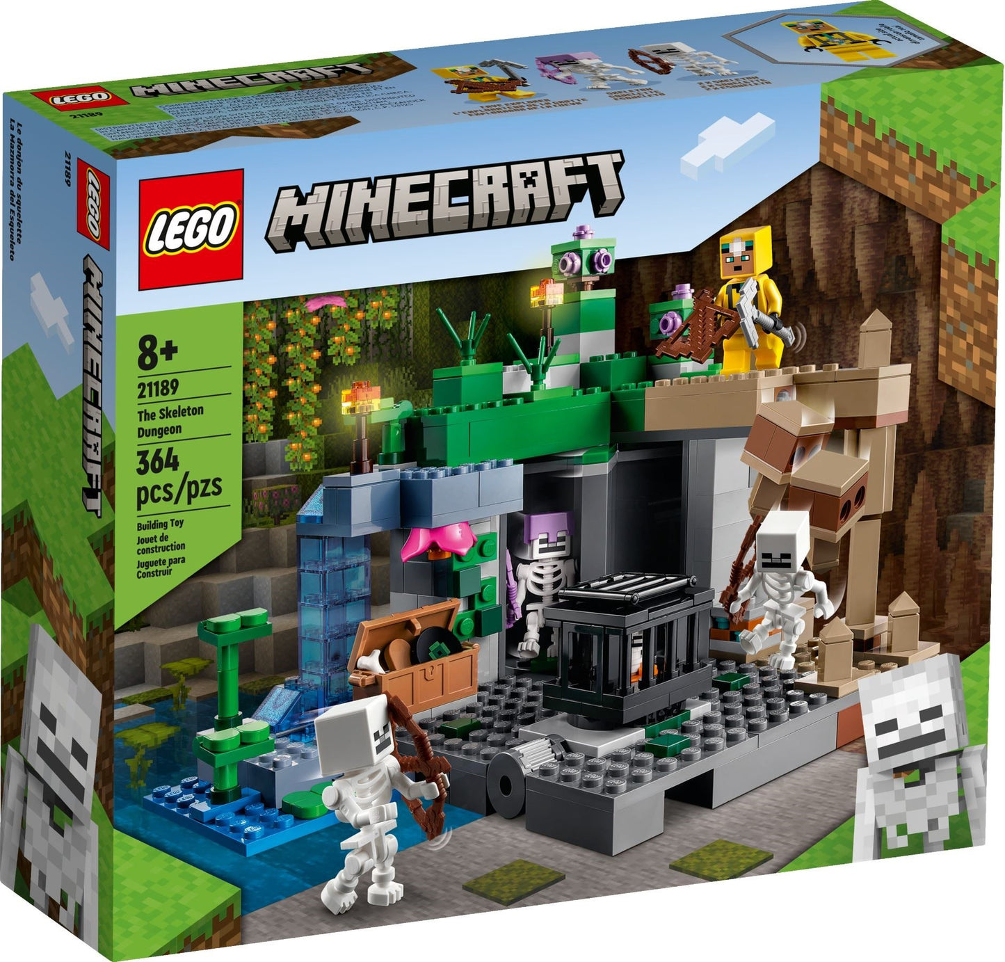 LEGO Minecraft: The Skeleton Dungeon (21189) - New Sealed - box front