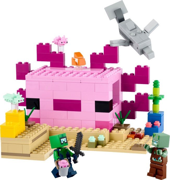 LEGO Minecraft: The Axolotl House (21247) - New Sealed - play features