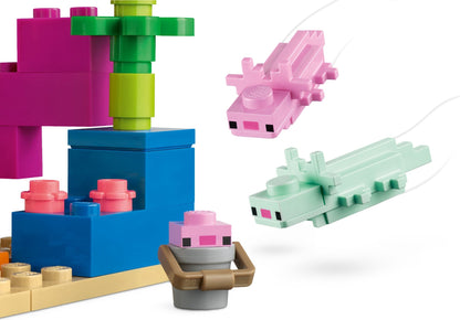 LEGO Minecraft: The Axolotl House (21247) - New Sealed - minifigures