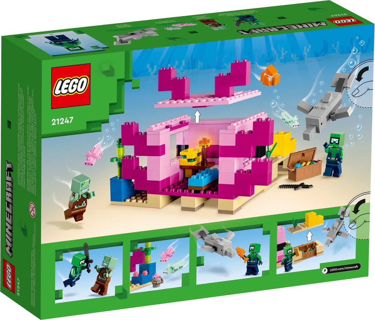 LEGO Minecraft: The Axolotl House (21247) - New Sealed - close-up