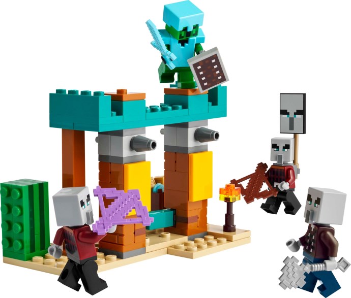 LEGO Minecraft: Minecraft The Illager Desert Patrol - Building Toy with Figures incl. a Pillager, Vindicator and Cactus Knight - Gamer Gift for 7+ Year Old Boys & Girls - 21267 (21267) - New Sealed - box front