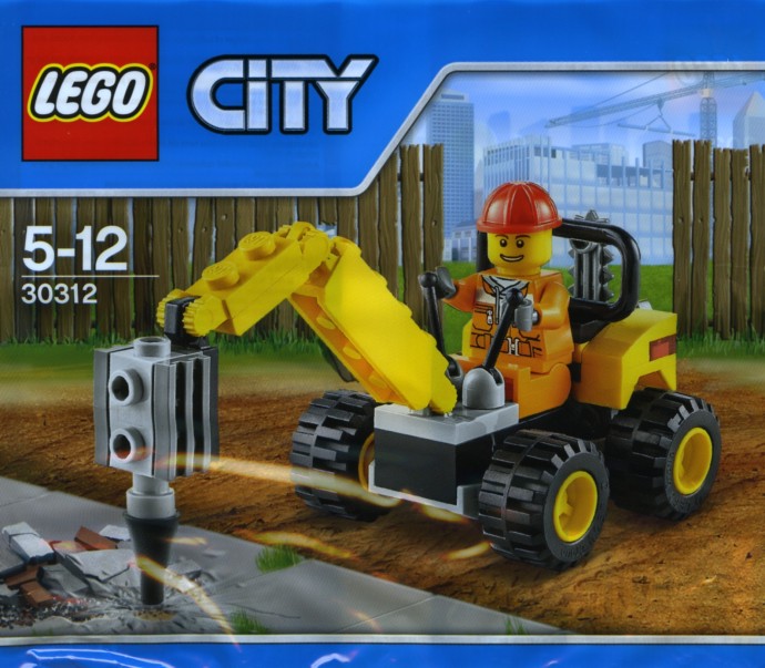 LEGO City: 30312 City Demolition Driller Polybag (30312) - New Sealed - minifigures