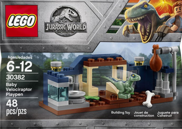 LEGO Jurassic World: Baby Velociraptor Playpen (30382) - New Sealed - built set