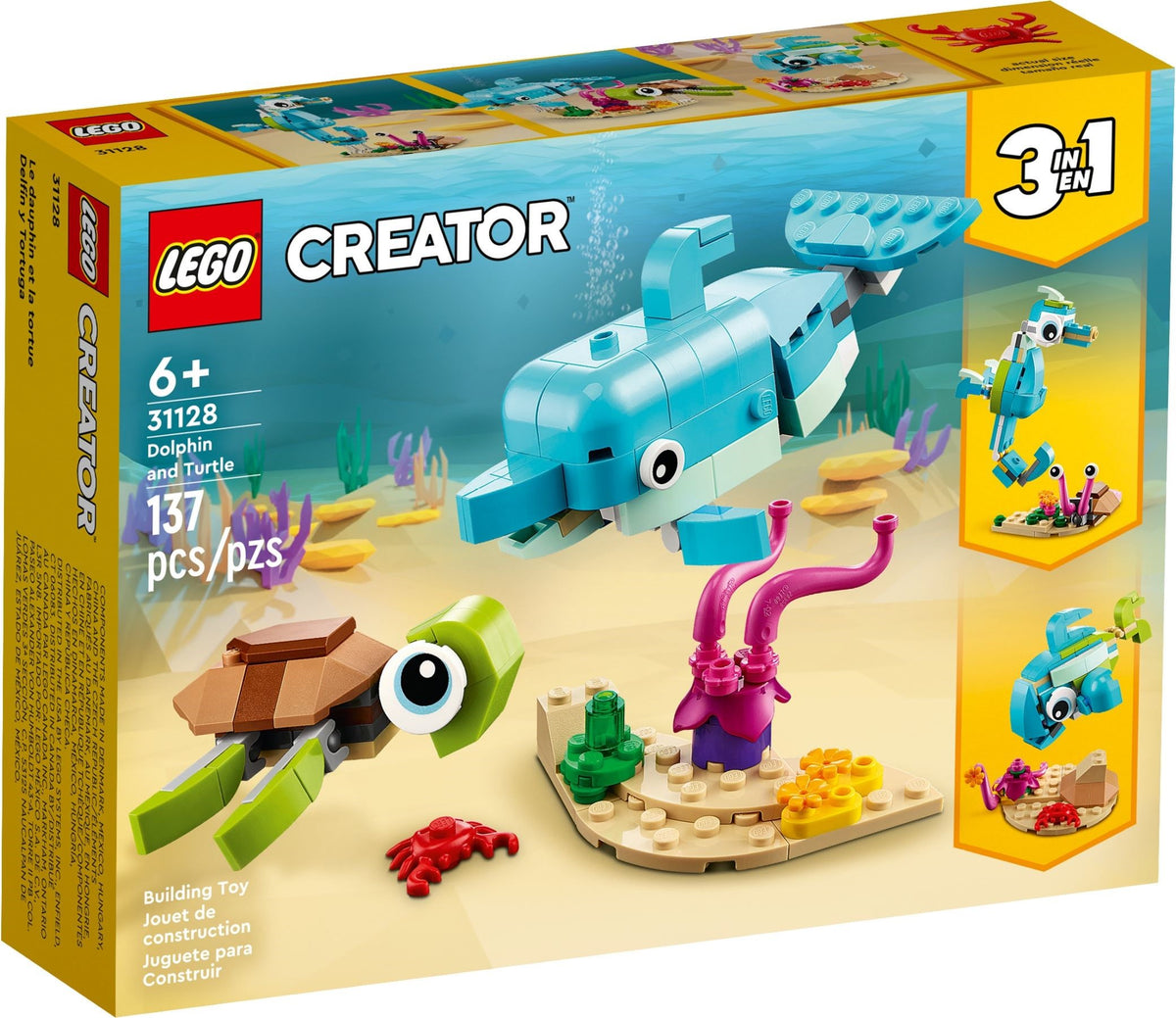 LEGO Creator: Dolphin and Turtle (31128) - New Sealed - box front