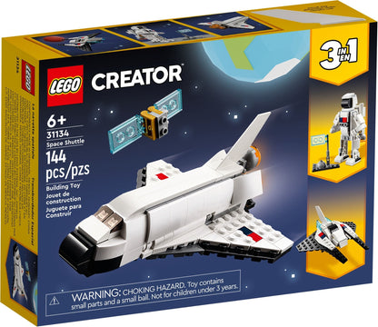 LEGO Creator: 31134 Creator 3 in 1 Space Shuttle Toy to Astronaut Figure to Spaceship, Building Toys for Kids, Boys, Girls Aged 6 and up, Creative Gift Idea (31134) - New Sealed - box front