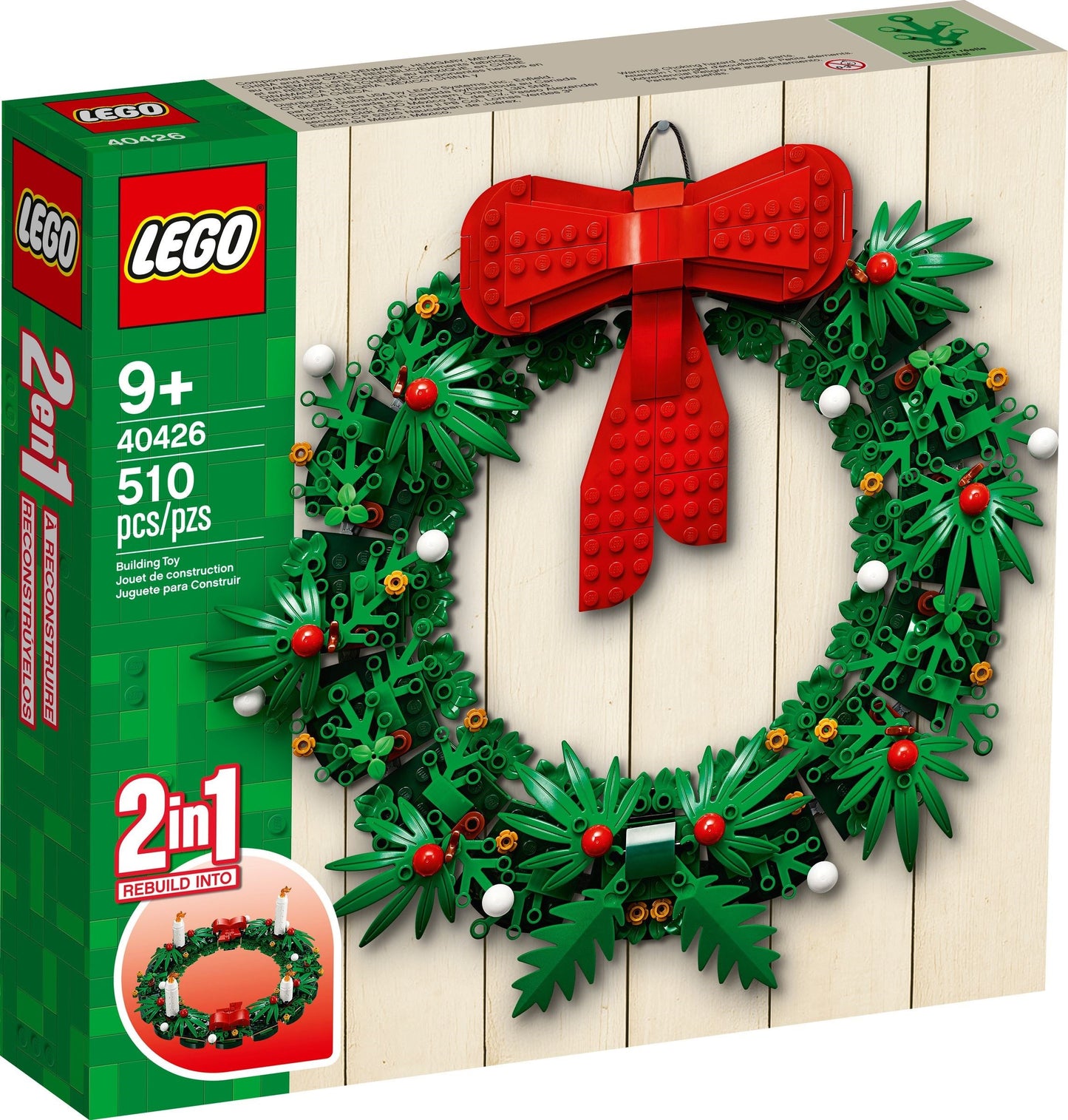 LEGO Seasonal: Christmas Wreath 2-in-1-40426 (40426) - New Sealed - box front