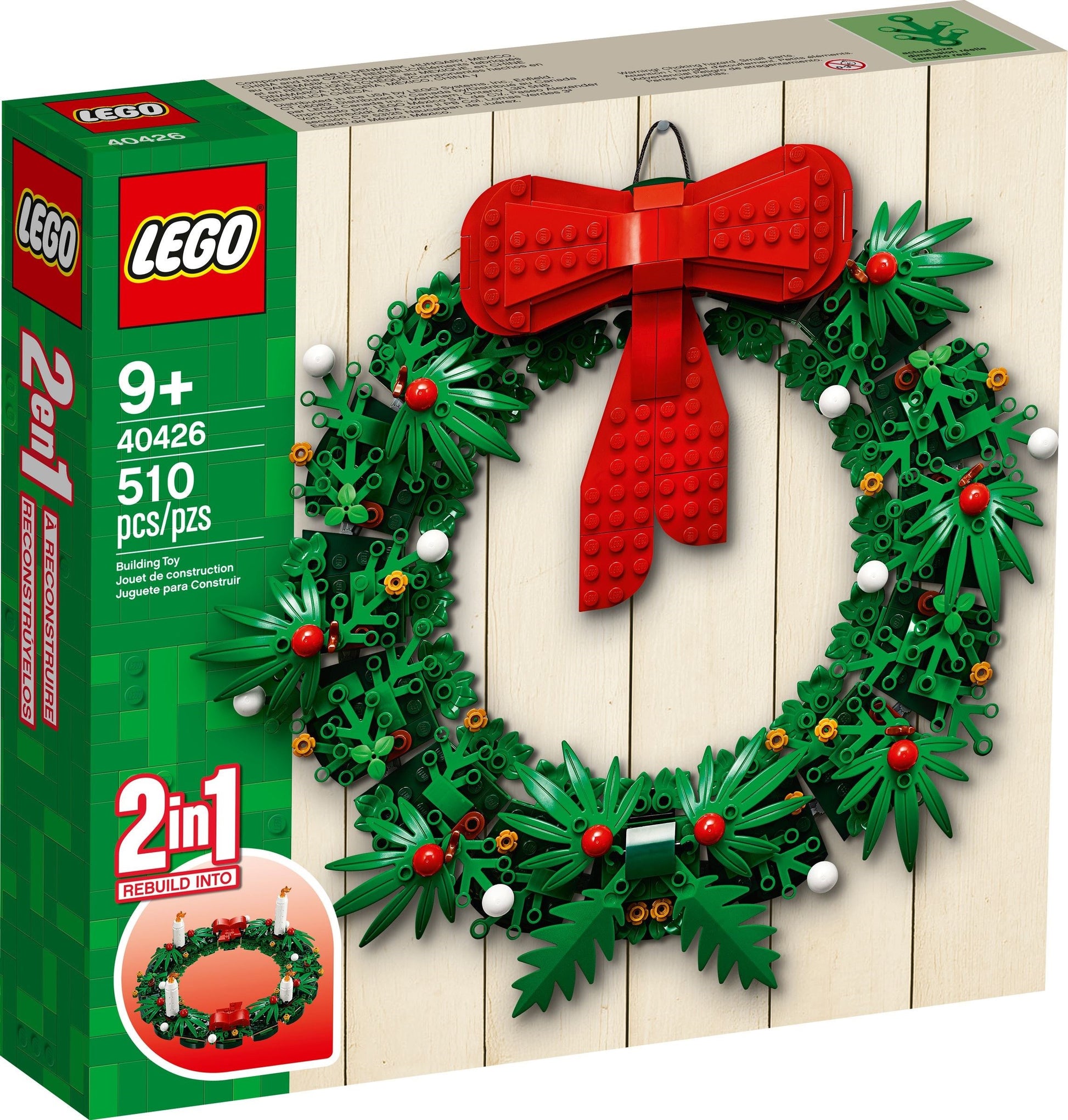 LEGO Seasonal: Christmas Wreath 2-in-1-40426 (40426) - New Sealed - box front