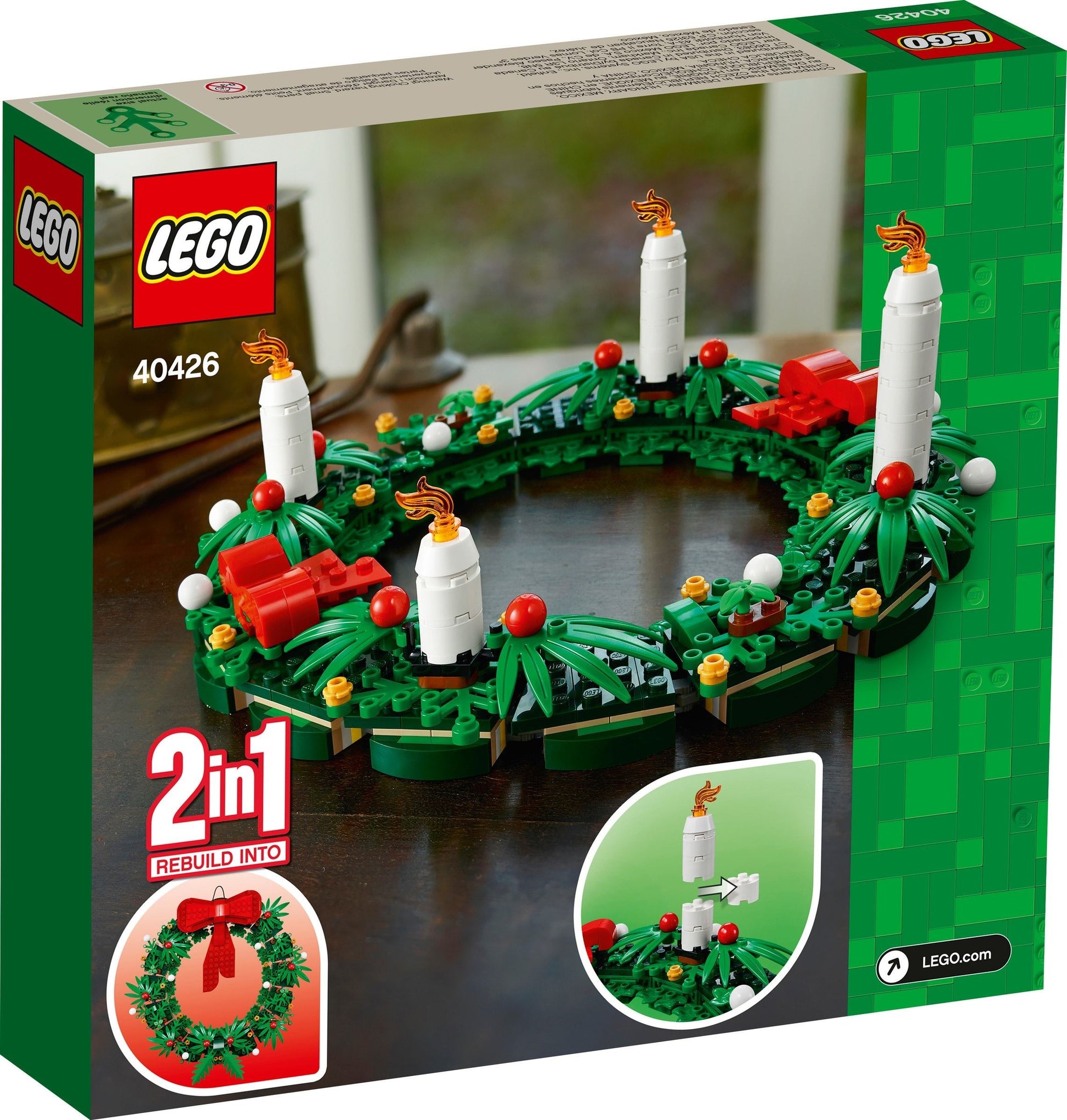 LEGO Seasonal: Christmas Wreath 2-in-1-40426 (40426) - New Sealed - built set