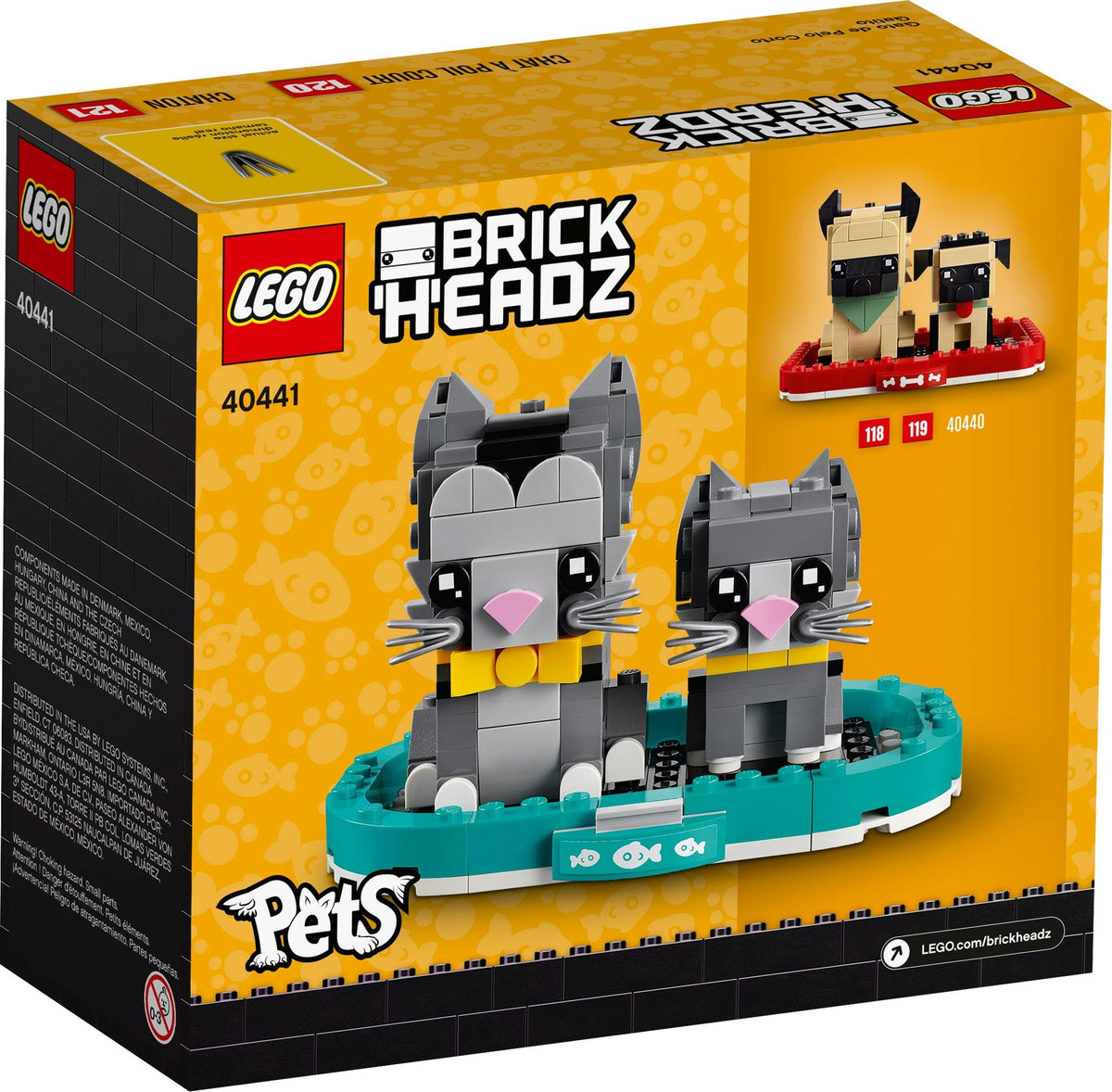 LEGO Brickheadz: Shorthair Cat and Kitten (40441) - New Sealed - built set