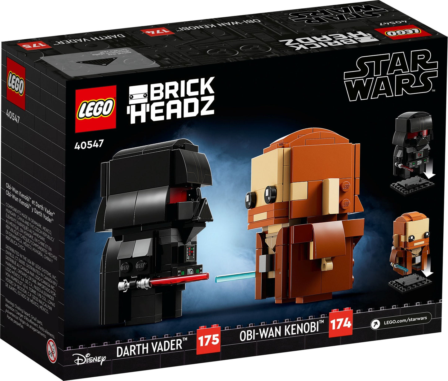 LEGO BrickHeadz: Obi-Wan Kenobi™ & Darth Vader™ (40547) - New Sealed - close-up