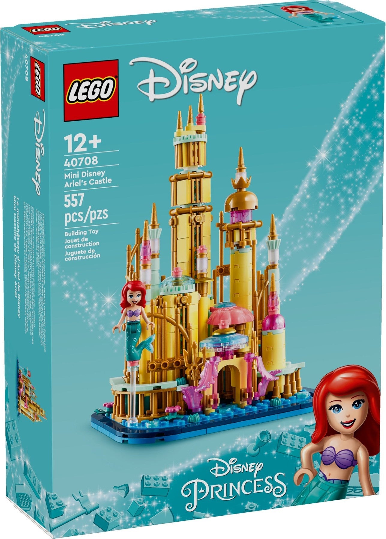 LEGO Disney: 40708 Mini Disney Ariel's Castle With Ariel Minidoll 12+ 557 Pieces (40708) - New Sealed - box front