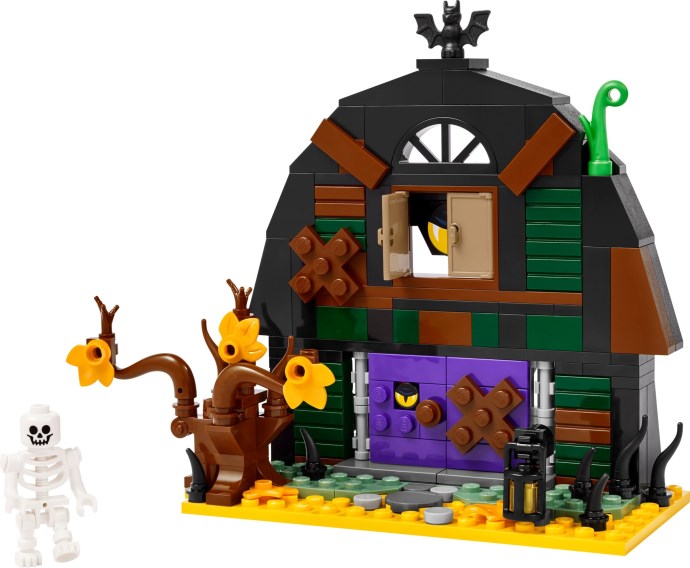 LEGO Seasonal: Halloween Barn - Play & Display Toy with a Skeleton Minifigure and Spooky Accessories incl. a Bat & Lamps - Creative Gift for 8+ Year Old Boys and Girls - 40721 (40721) - New Sealed - box front