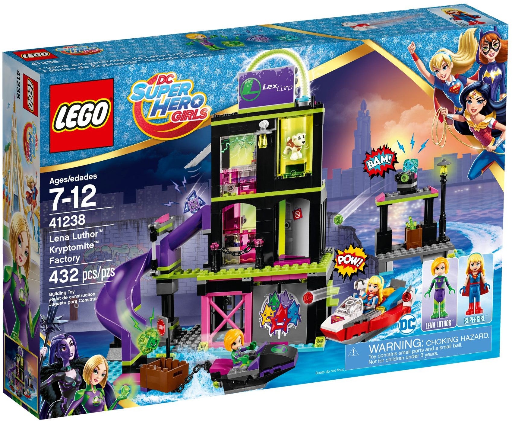 LEGO DC Super Hero Girls: Lena Luthor Kryptomite Factory (41238) - New Sealed - box front