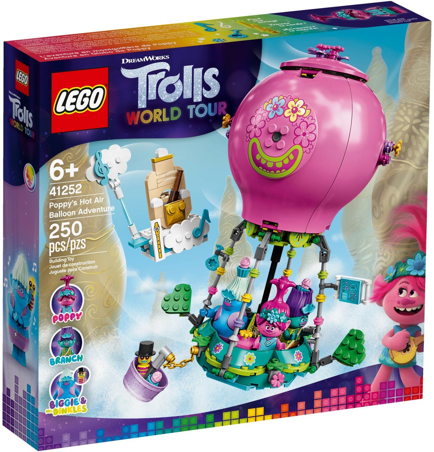 LEGO Trolls World Tour: 41252 Trolls Poppy's Hot Air Balloon Adventure (41252) - New Sealed - box front