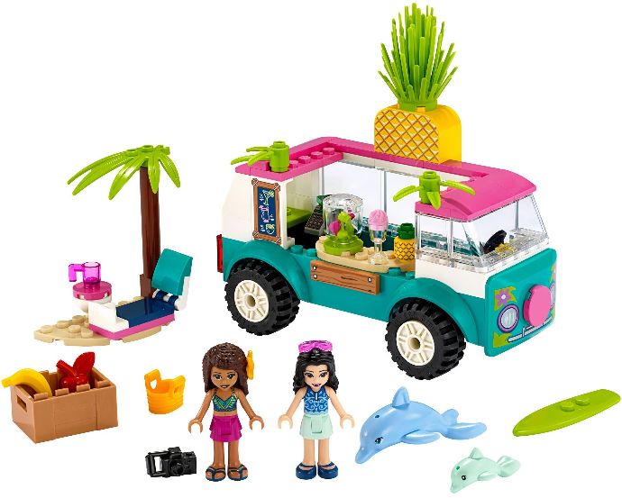 LEGO Friends: 41397 Friends Juice Truck Toy Playset with Emma, 2 Dolphins and Beach Scene, for Preschool Kids 4 + Year Old (41397) - New Sealed - alternate view