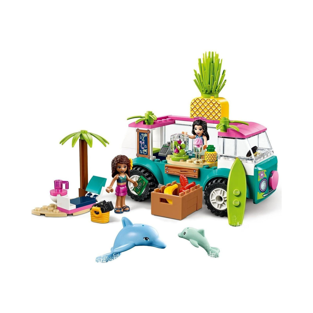 LEGO Friends: 41397 Friends Juice Truck Toy Playset with Emma, 2 Dolphins and Beach Scene, for Preschool Kids 4 + Year Old (41397) - New Sealed - built set