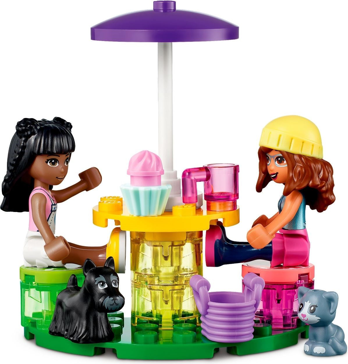 LEGO Friends: Friends Pet Adoption Café 41699 Building Kit; Birthday Gift Idea Comes with Olivia and Priyanka Mini-Dolls, 2 Dogs and 1 Cat Toy; For Kids Aged 6+ (292 Pieces) (41699) - New Sealed - set details