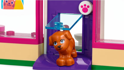 LEGO Friends: Friends Pet Adoption Café 41699 Building Kit; Birthday Gift Idea Comes with Olivia and Priyanka Mini-Dolls, 2 Dogs and 1 Cat Toy; For Kids Aged 6+ (292 Pieces) (41699) - New Sealed - close-up