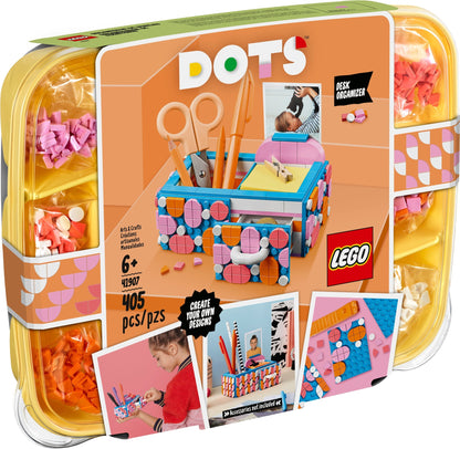 LEGO DOTS: DOTS Desk Organizer 41907 DIY Craft Decorations Kit for Kids who Like Designing and Redesigning Their Own Room Decor Items to Use, Makes a Fun and Inspirational Gift, New 2020 (405 Pieces) (41907) - New Sealed - box front