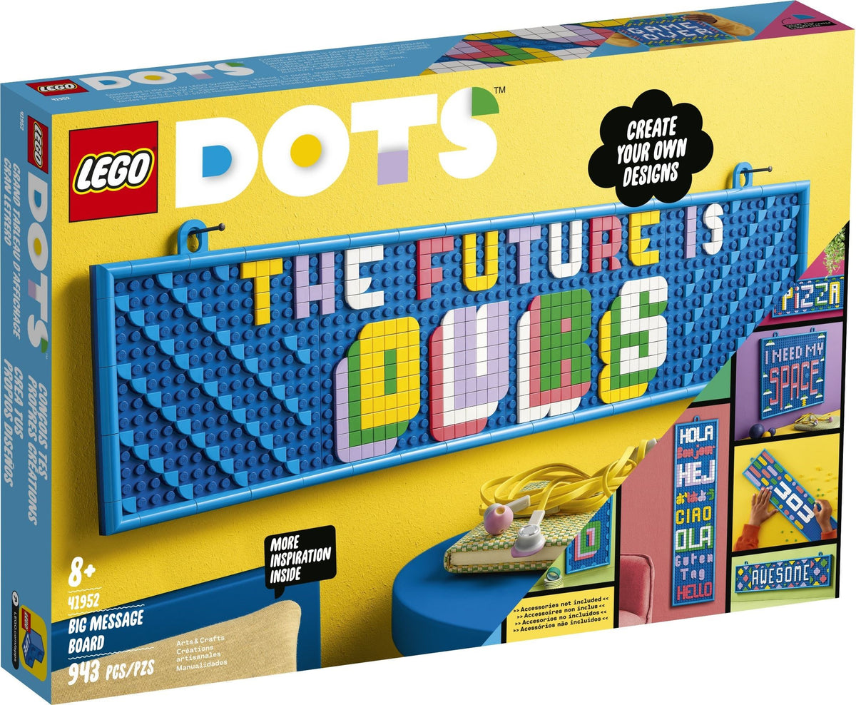 LEGO DOTS: DOTS Big Message Board 41952 DIY Craft Decoration Kit; A Customizable Canvas Designed for Kids Aged 8+ (943 Pieces) (41952) - New Sealed - box front