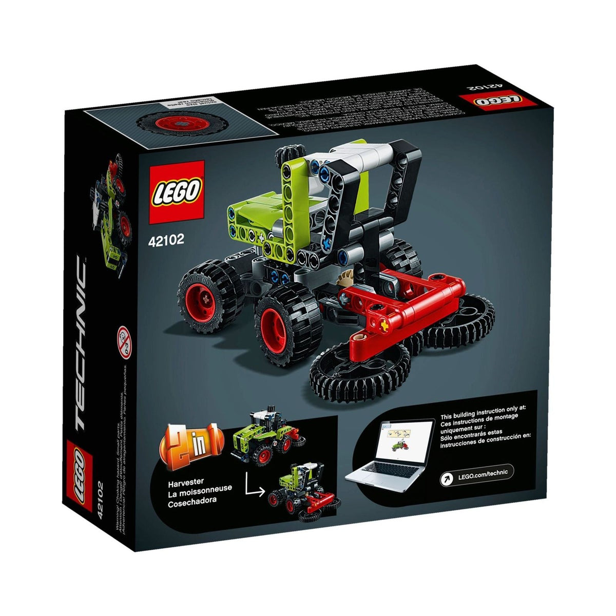 LEGO Technic: 42102 Technic Mini CLAAS XERION Tractor to Harvester, 2in1 Building Set, Heavy Duty Vehicles Collection (42102) - New Sealed - set details