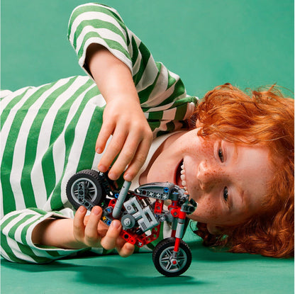 LEGO Technic: Technic Motorcycle 42132 Model Building Kit; Give Kids a Treat with This Motorcycle Model; 2-in-1 Toy for Kids Aged 7+ (163 Pieces) (42132) - New Sealed - alternate view
