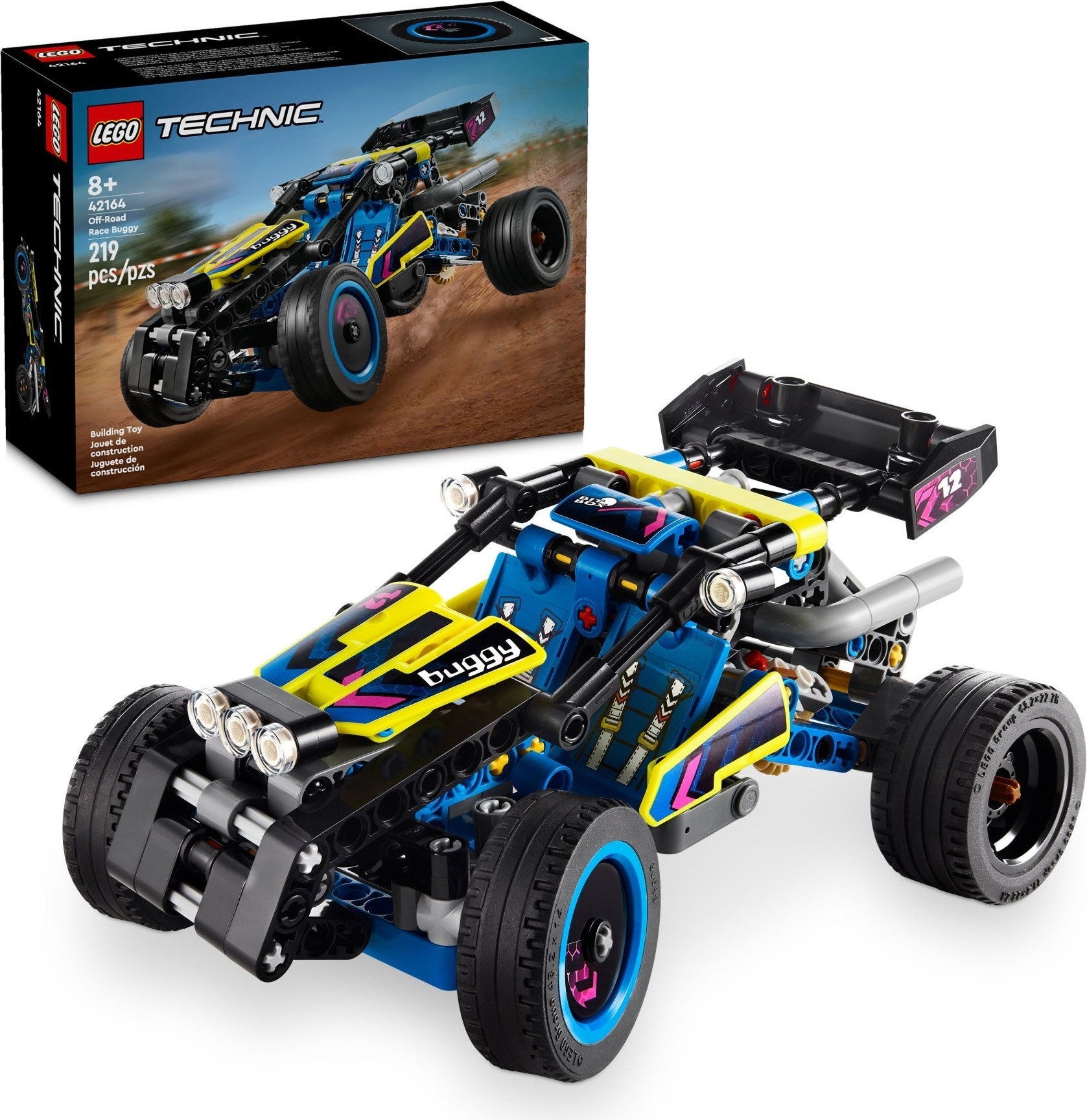 LEGO Technic: Technic Off-Road Race Buggy, Car Vehicle Toy for Boys and Girls aged 8 Plus Years Old, Rally Model Building Kit with Realistic Features, Small Gift for Kids 42164 (42164) - New Sealed - box front