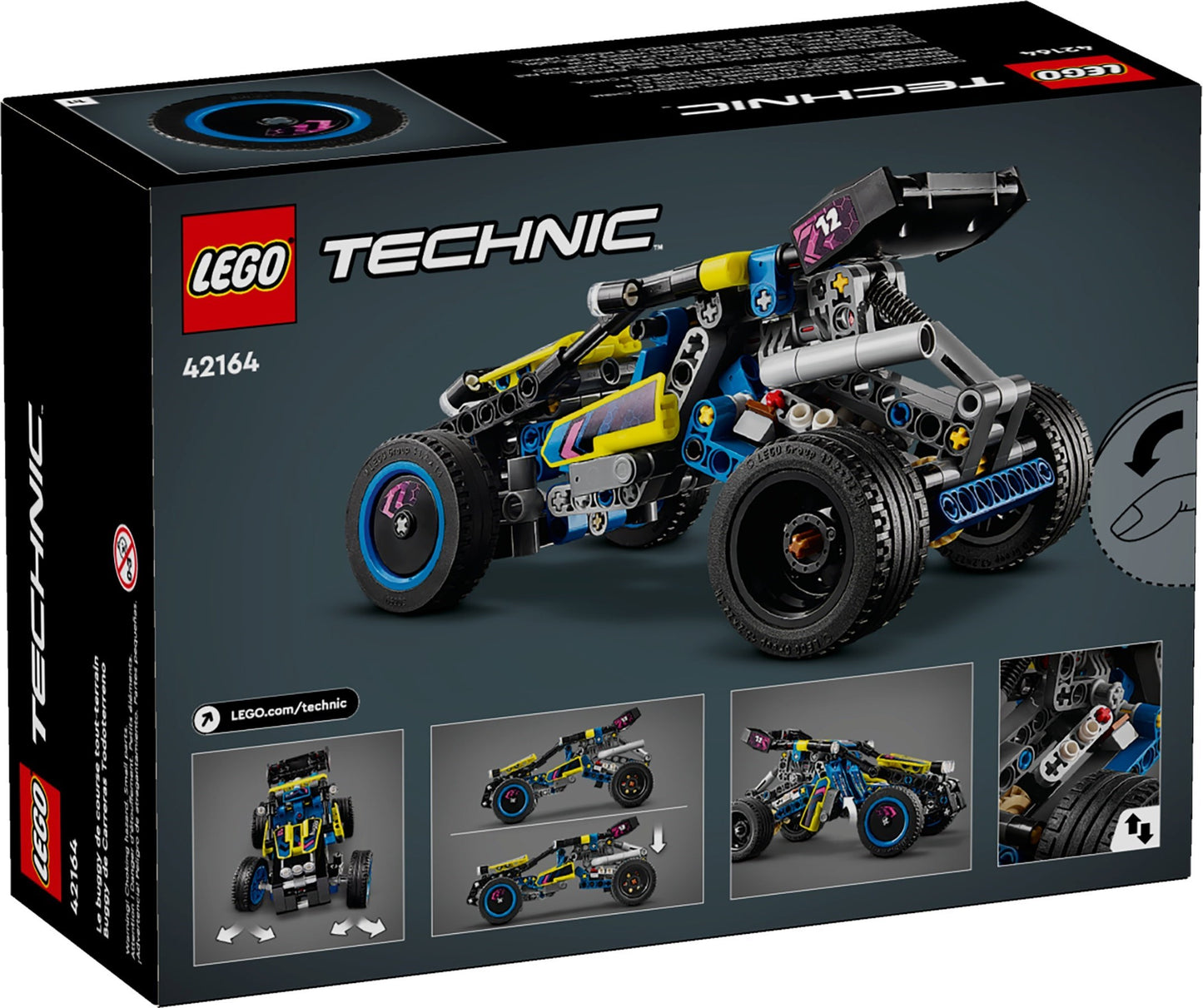 LEGO Technic: Technic Off-Road Race Buggy, Car Vehicle Toy for Boys and Girls aged 8 Plus Years Old, Rally Model Building Kit with Realistic Features, Small Gift for Kids 42164 (42164) - New Sealed - rear view