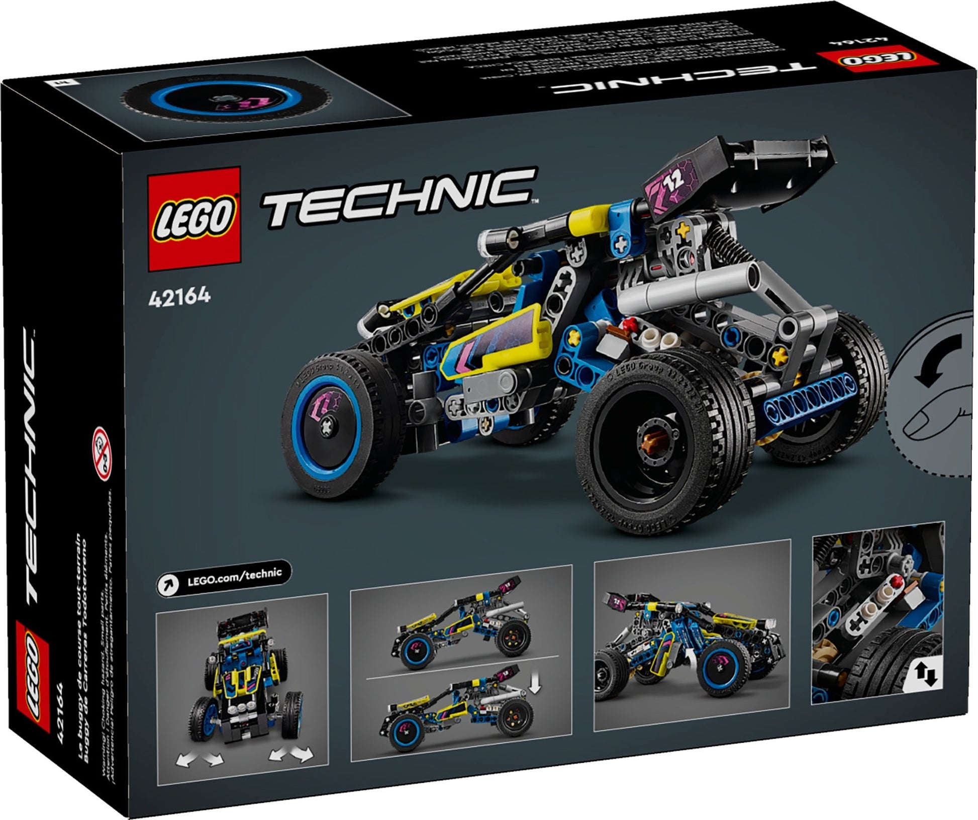 LEGO Technic: Technic Off-Road Race Buggy, Car Vehicle Toy for Boys and Girls aged 8 Plus Years Old, Rally Model Building Kit with Realistic Features, Small Gift for Kids 42164 (42164) - New Sealed - rear view