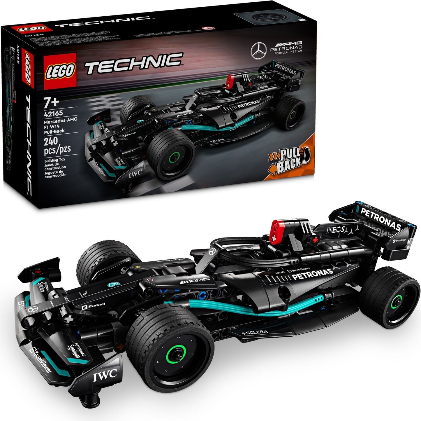 LEGO Technic: Technic Mercedes-AMG F1 W14 E Performance Race Car Toy for Kids, Boys and Girls 7 Plus Years Old, Pull-Back Model Vehicle Set, Bedroom Decoration, Birthday Gift Idea 42165 (42165) - New Sealed - box front