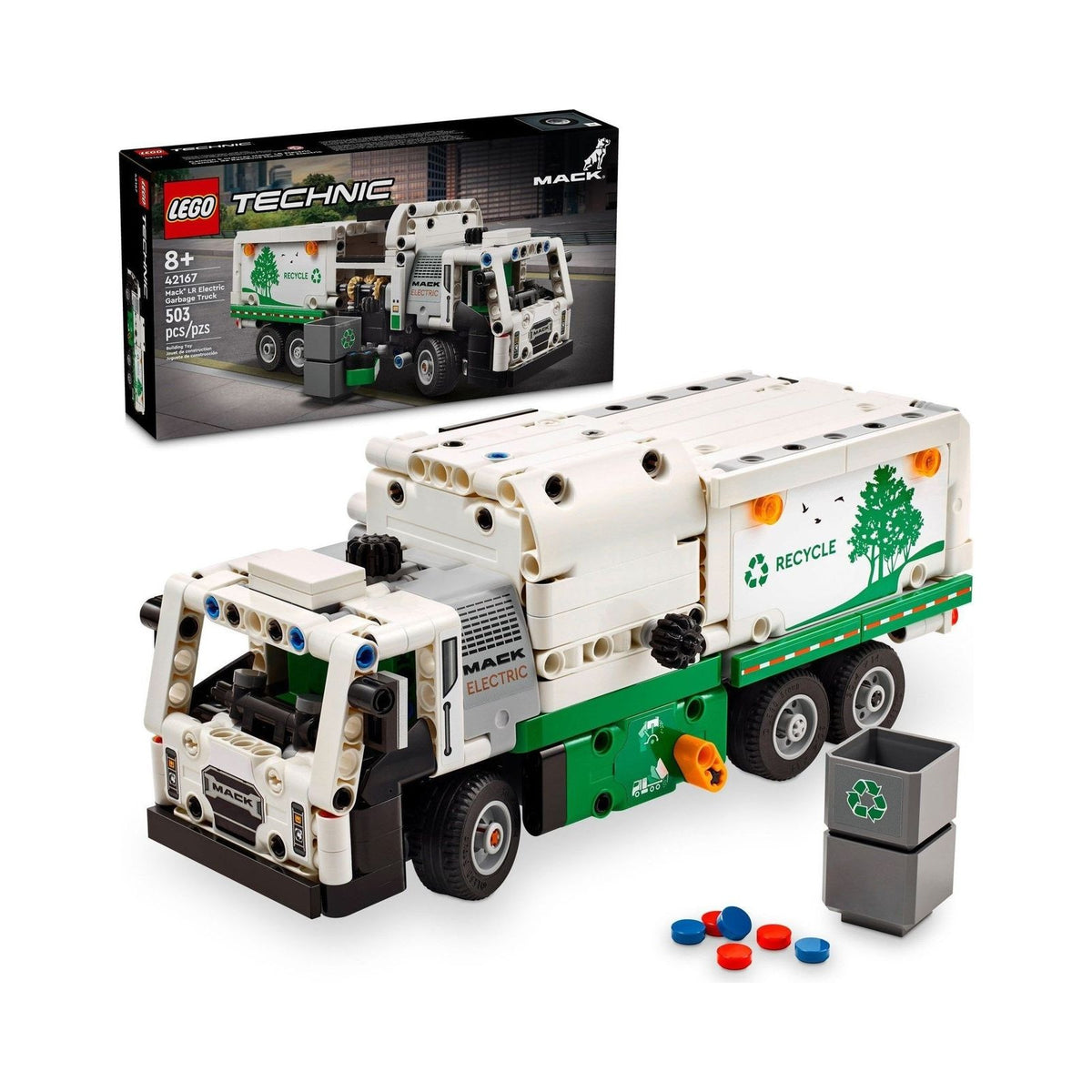 LEGO Technic: Mack LR Electric Garbage Truck (42167) - New Sealed - built set