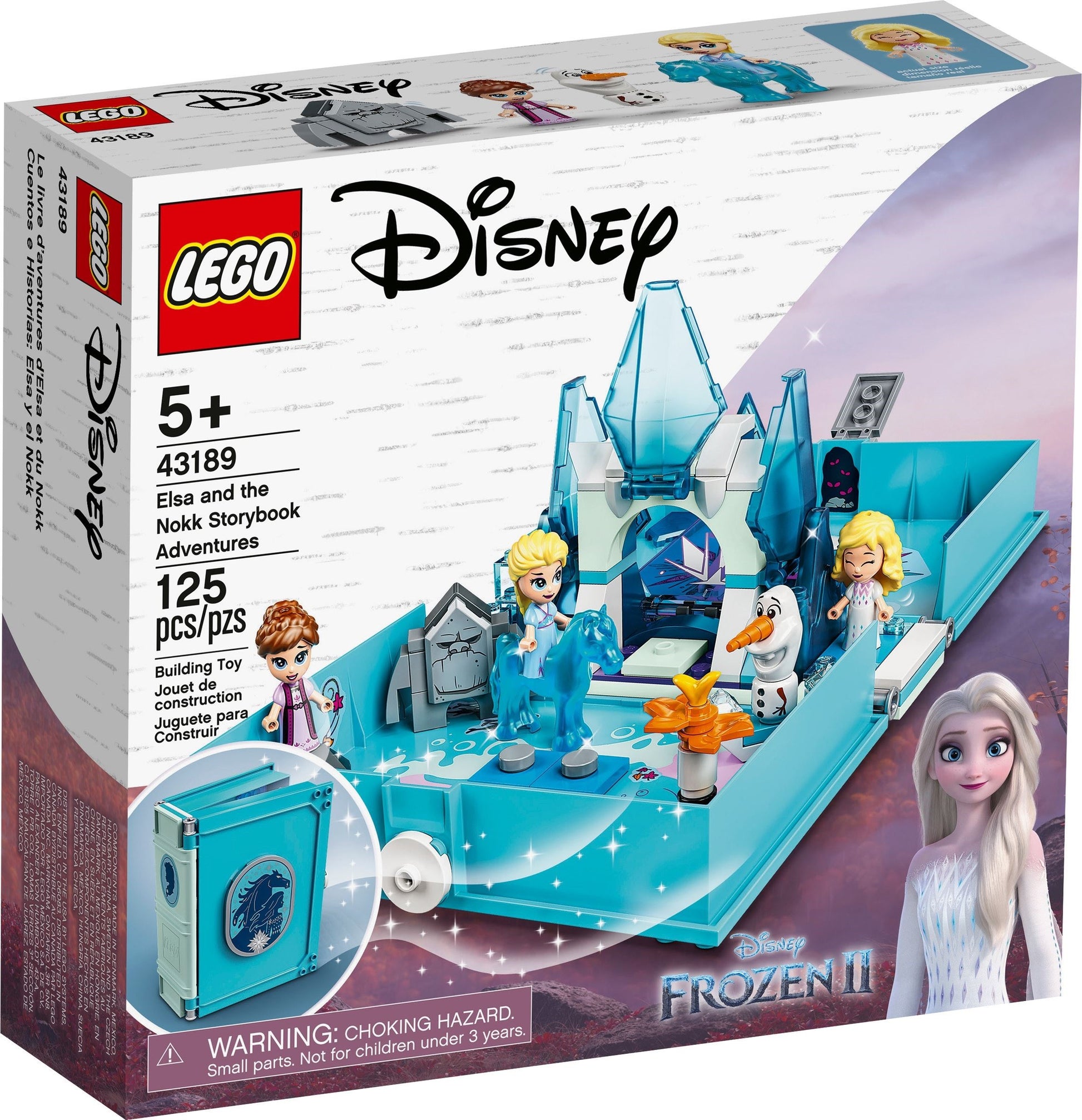 LEGO Disney: 43189 Disney Frozen 2 Elsa and the Nokk Storybook, Adventures Portable Playset, Travel Toys, Gifts for 5 Plus Year Old Kids, Girls & Boys with Micro Doll (43189) - Complete - box front