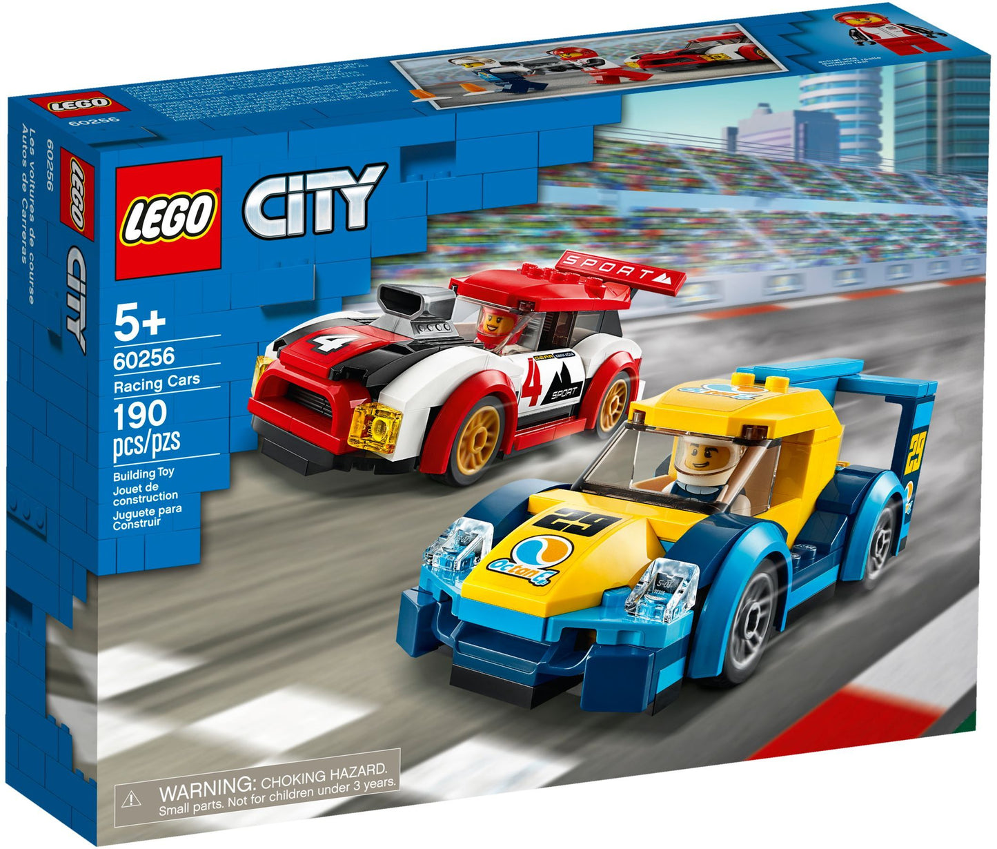 LEGO City: City Racing Cars 60256 Fun, Buildable Toy for Kids, New 2020 (190 Pieces) (60256) - New Sealed - box front