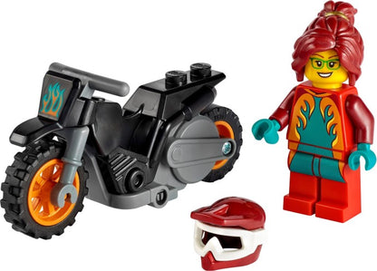 LEGO City: 60311 City Stuntz Fire Stunt Bike Show with Flywheel-Powered Toy Motorbike and Firefighter Racer Minifigure, Gift for Boys & Girls age 5 plus (60311) - New Sealed - play features