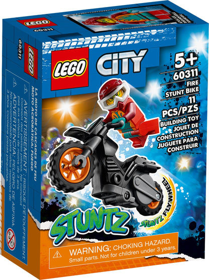 LEGO City: 60311 City Stuntz Fire Stunt Bike Show with Flywheel-Powered Toy Motorbike and Firefighter Racer Minifigure, Gift for Boys & Girls age 5 plus (60311) - New Sealed - box front