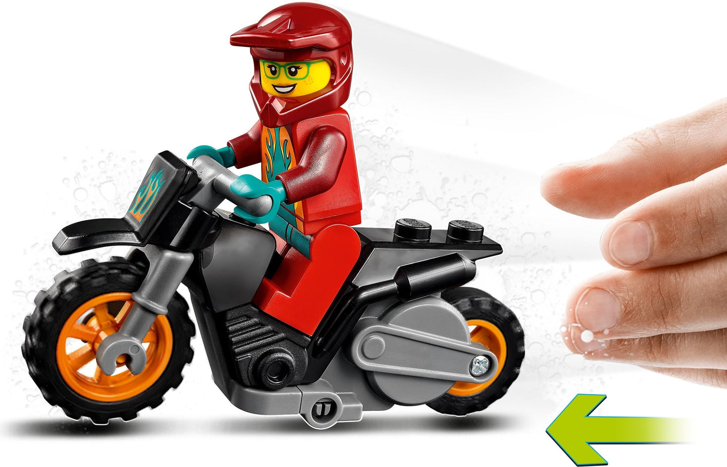 LEGO City: 60311 City Stuntz Fire Stunt Bike Show with Flywheel-Powered Toy Motorbike and Firefighter Racer Minifigure, Gift for Boys & Girls age 5 plus (60311) - New Sealed - set details