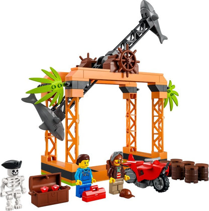 LEGO City: 60342 City Stuntz The Shark Attack Stunt Challenge Adventure Series Toy with Flywheel Powered Stunt Bike & Racer Minifigure, Toys for Kids 5 Plus Year Old (60342) - New Sealed - rear view