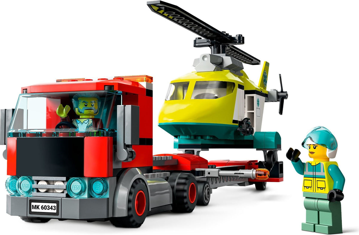 LEGO City: Rescue Helicopter Transporter (60343) - New Sealed - minifigures